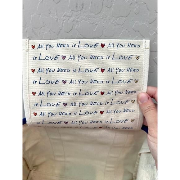 BRIGHTON | Love Hearts Canvas Crossbody Bag Red White Blue Patriotic Print - Picture 6 of 8